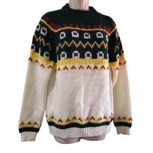 Ski Winter Sweater National Shirt Shops Acrylic Vintage 1980s Mens M GUC